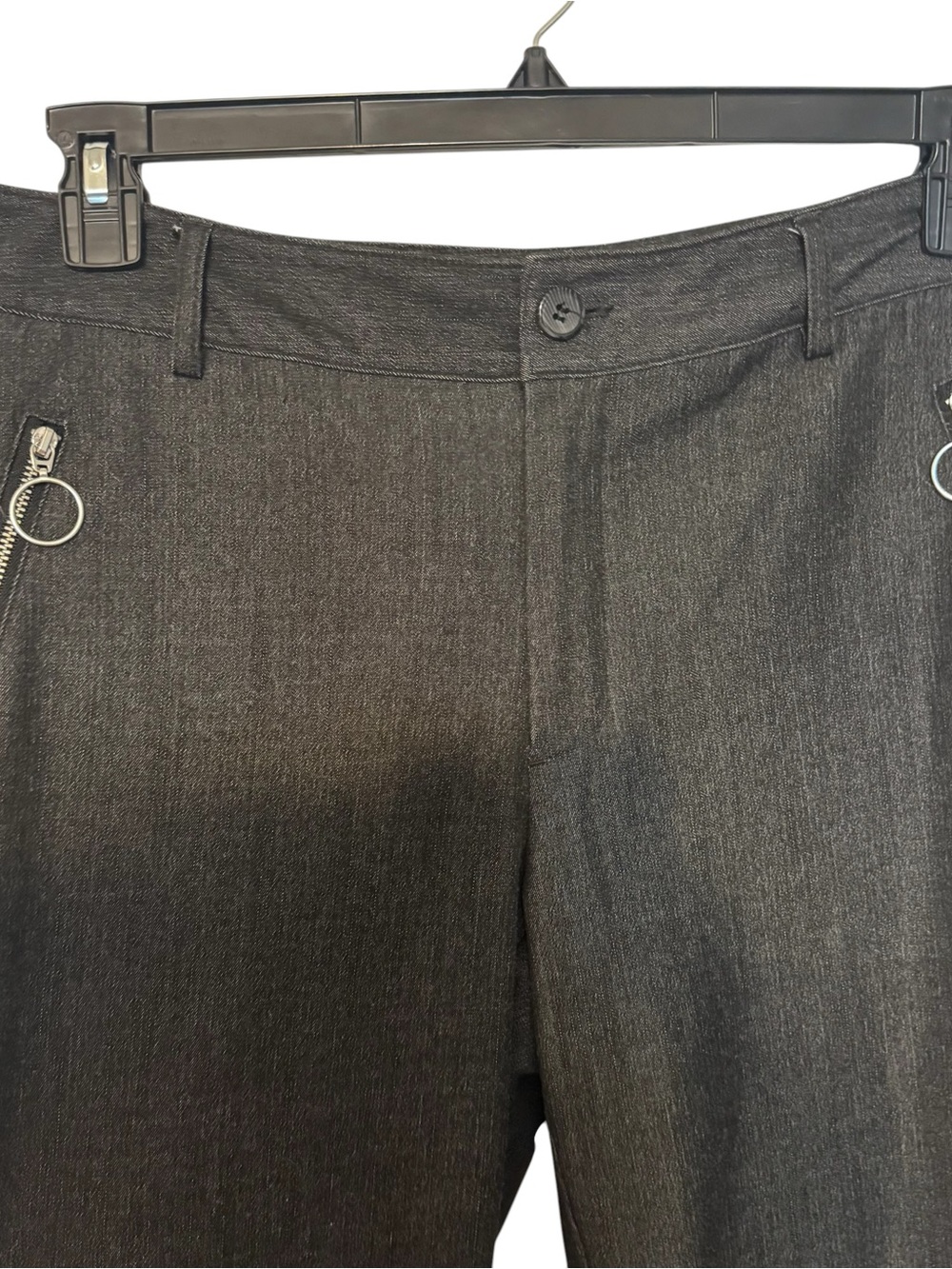 Dark GRAY Straight-Leg Dress Pants/Trouser with Zipper Detail  SIZE: 10     #Q - Picture 2 of 9